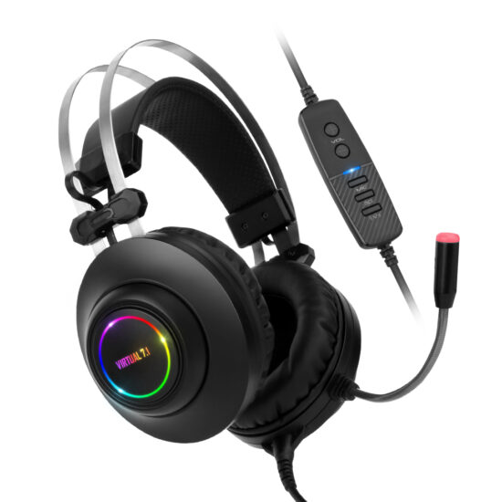 Noise cancelling gaming headset with 3D sound and vibration mic