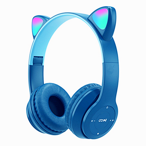 Wireless cat ear headphones with LED light and mic