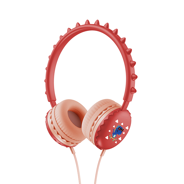 Lightweight wired headphones with dinosaur design