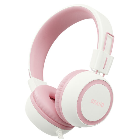 Colorful children’s wired headphones with audio jack