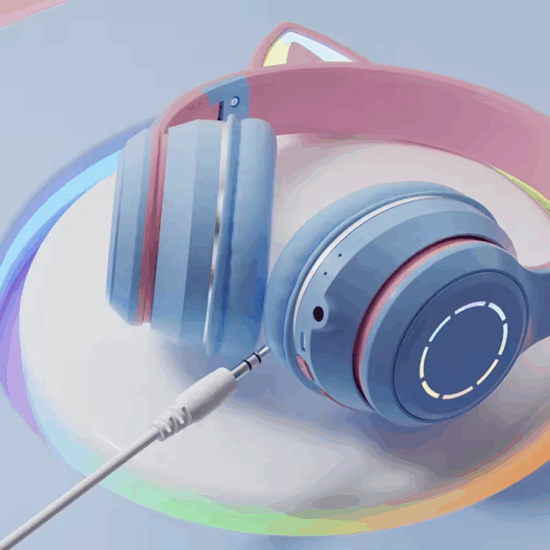 Wireless cat ear gaming headphones with microphone