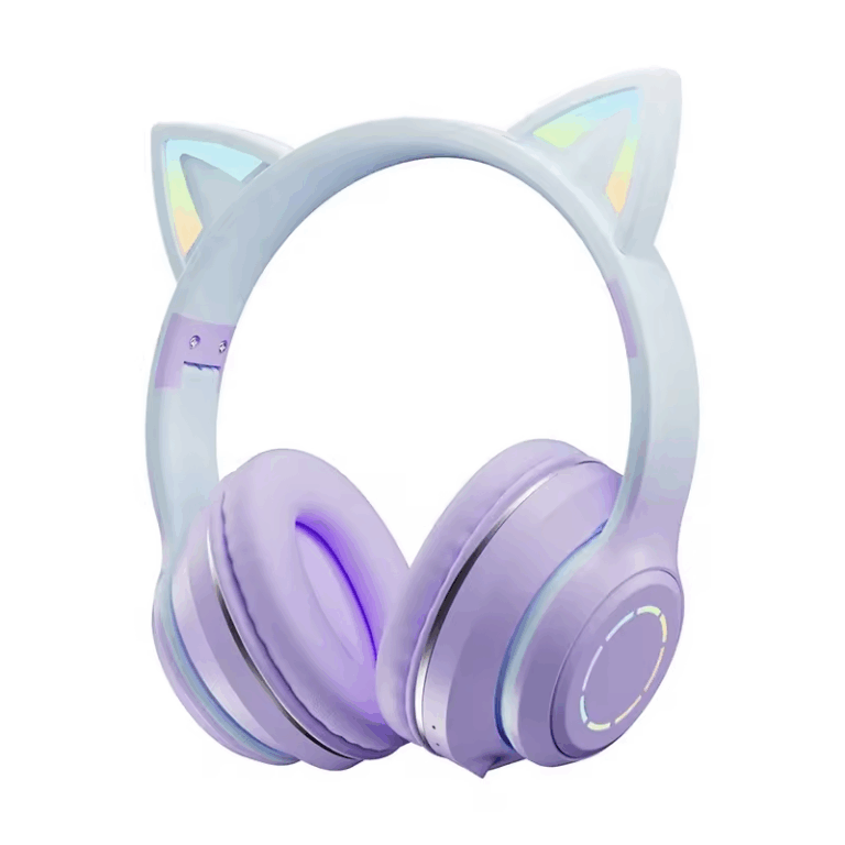Wireless cat ear gaming headphones with microphone