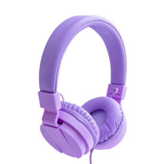 Foldable on-ear wired headphones with bass