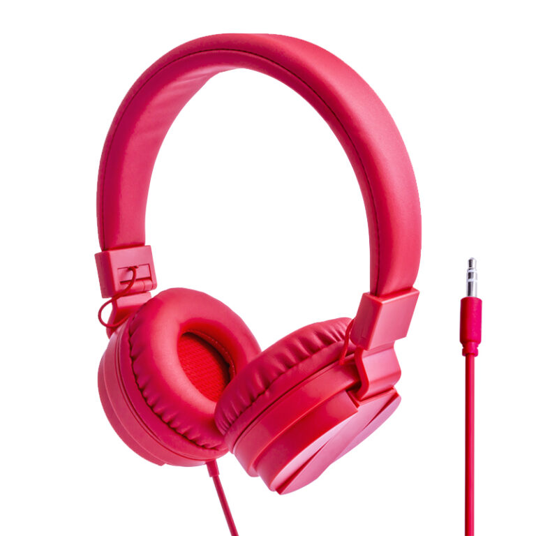 Foldable on-ear wired headphones with bass