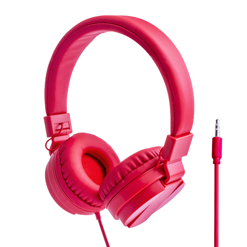 Foldable on-ear wired headphones with bass