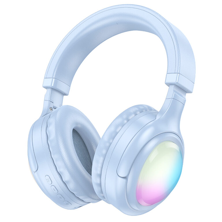 Over-ear gaming headset with built-in microphone, wired and wireless modes
