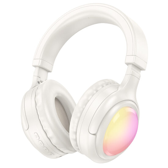 Over-ear gaming headset with built-in microphone, wired and wireless modes