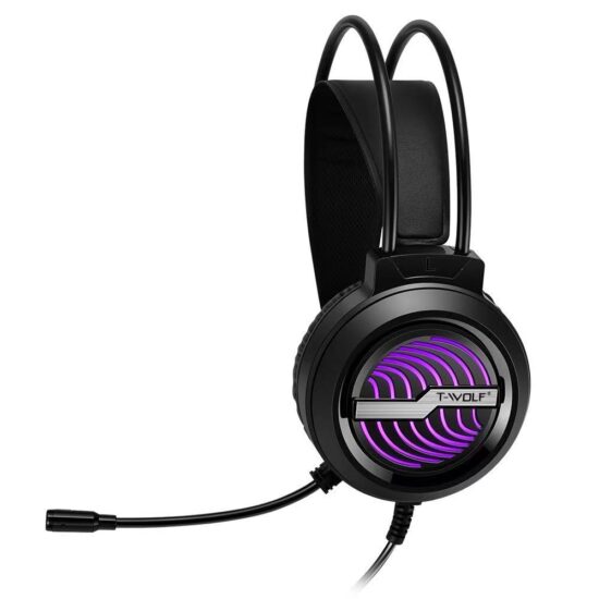 USB wired gaming headset with LED lights