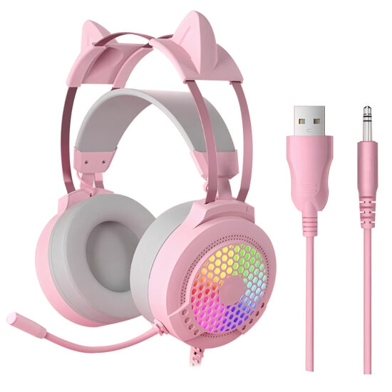 Wired PC gaming headset with microphone