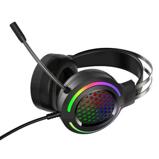 Adjustable over-ear stereo gaming headset with microphone