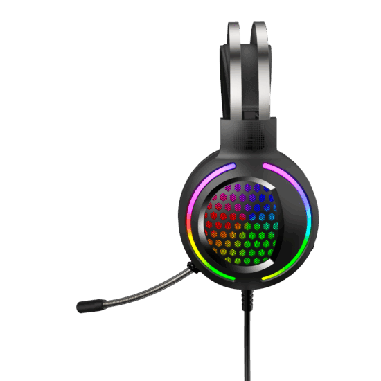 Adjustable over-ear stereo gaming headset with microphone