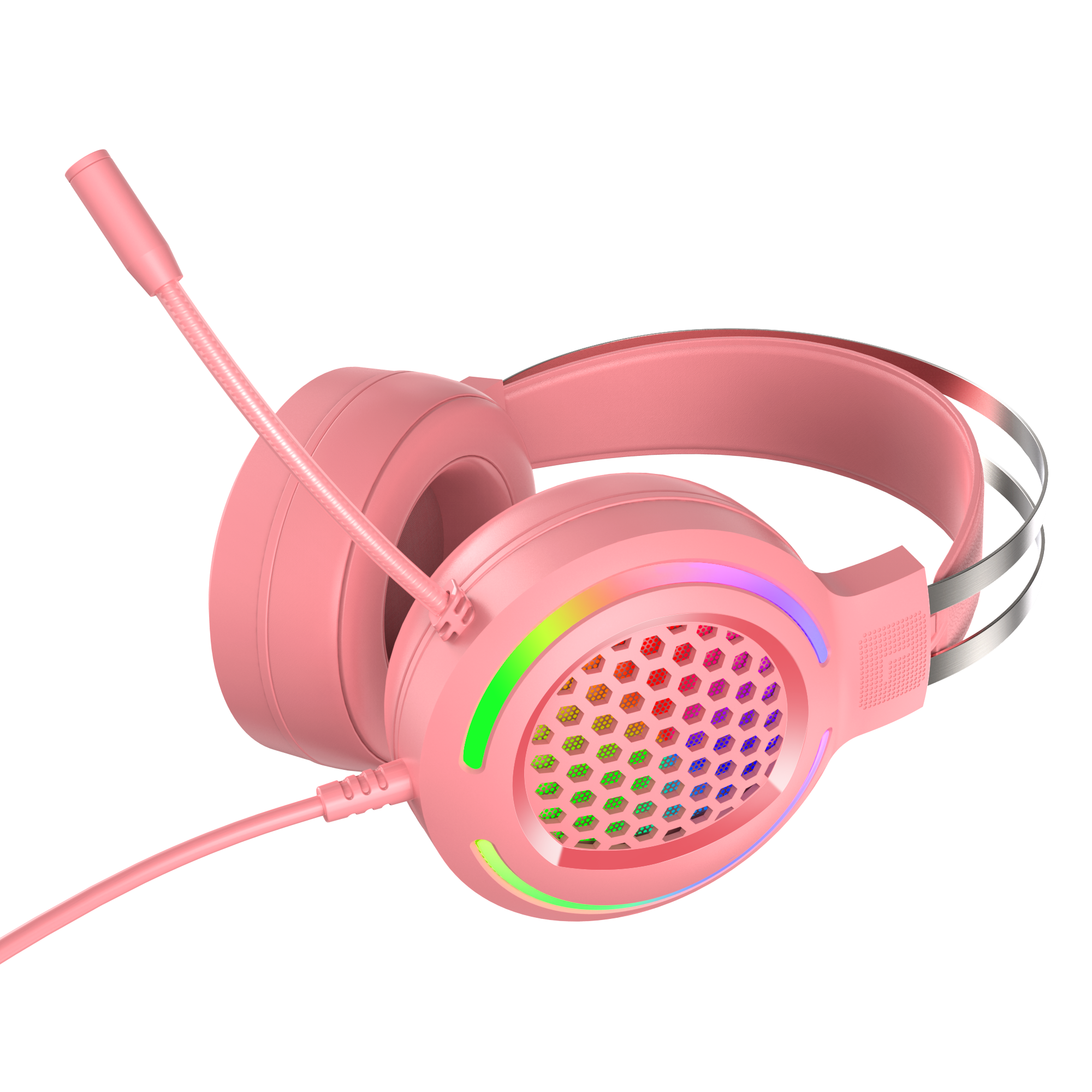 Adjustable over-ear stereo gaming headset with microphone