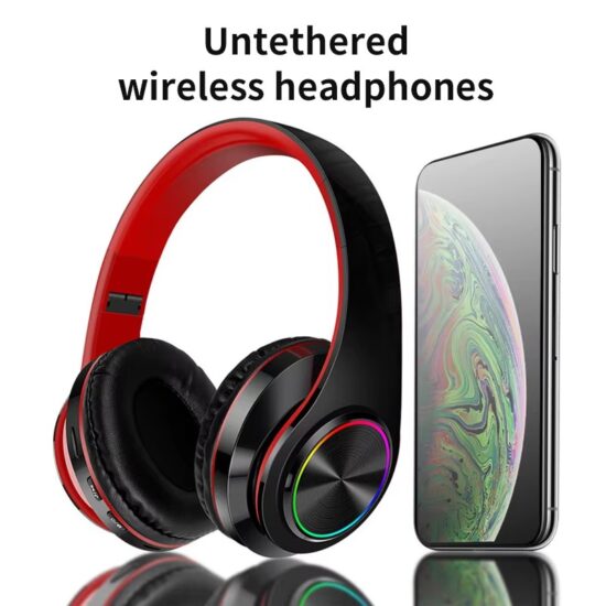 Bluetooth headphones with RGB lights and TF card slot