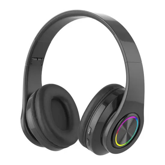 Bluetooth headphones with RGB lights and TF card slot