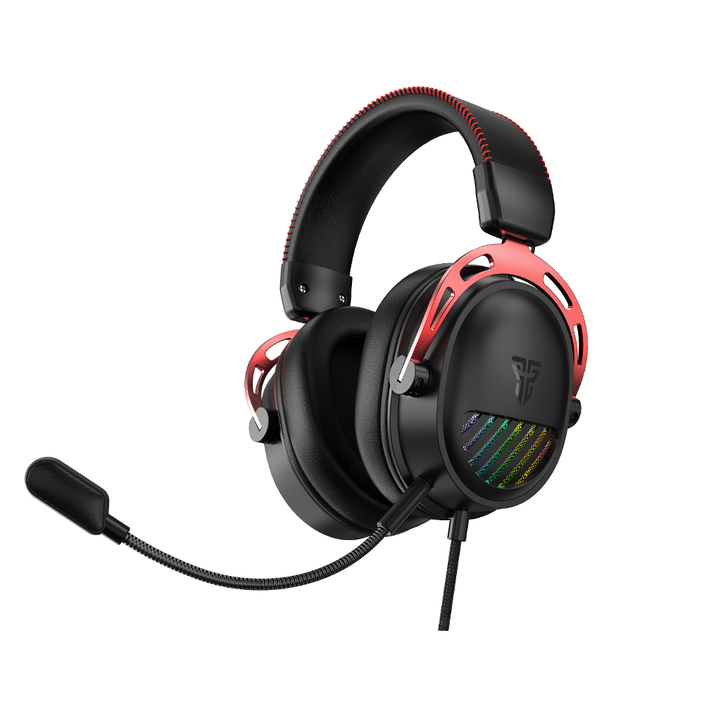 Wired gaming headset with noise-canceling mic