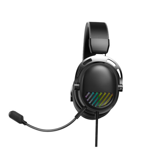Wired gaming headset with noise-canceling mic
