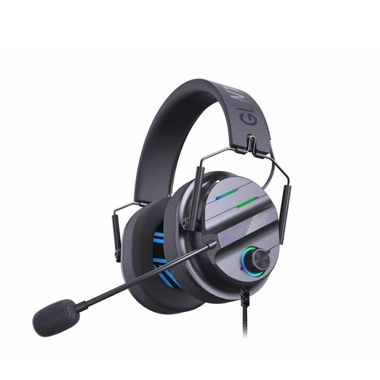 Wired USB gaming headset for PC/laptop with LED and mic