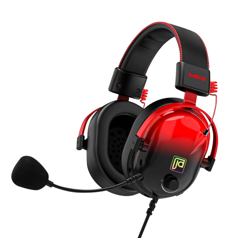 USB wired in-ear gaming headset with noise cancel and RGB