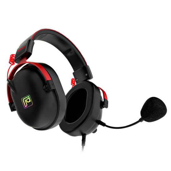 USB wired in-ear gaming headset with noise cancel and RGB