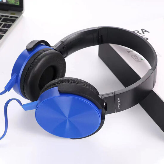 Black wired over-ear stereo headphones with 3.5mm plug