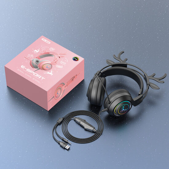  Wired gaming headset with 3.5mm audio jack and surround sound