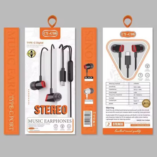 Wired noise-cancelling gaming and music earphones 1.2m cable