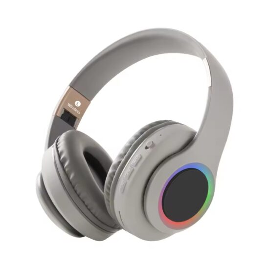 Foldable wireless Bluetooth headphones with deep bass, SD card support, and microphone