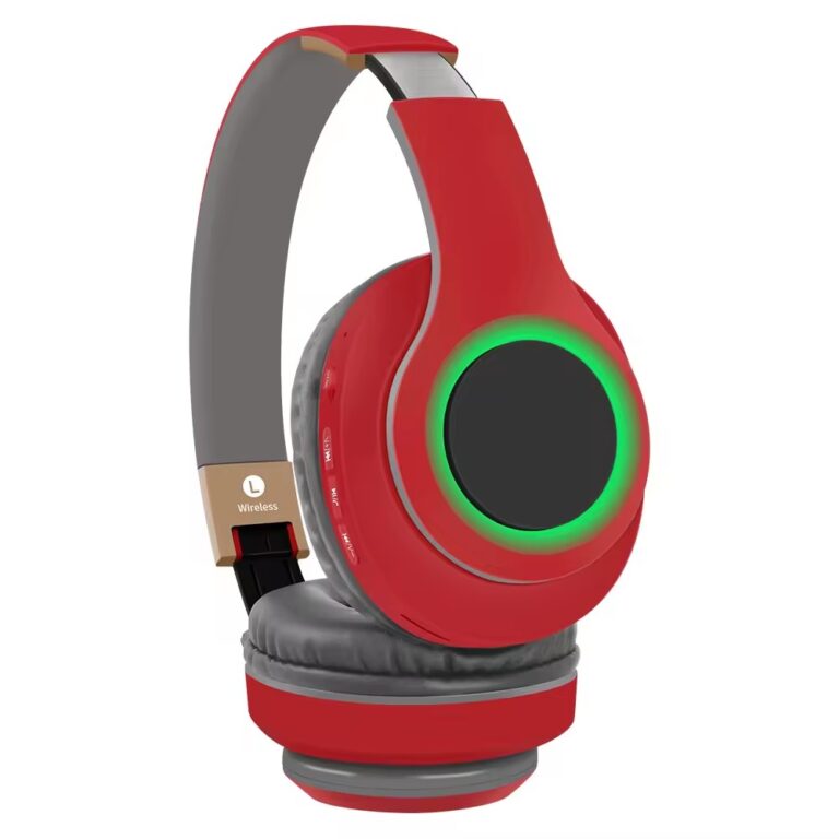 Foldable wireless Bluetooth headphones with deep bass, SD card support, and microphone