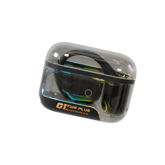 Wireless sport earbuds with colorful LED charging dock