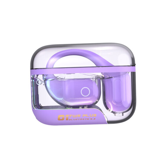 Wireless sport earbuds with colorful LED charging dock
