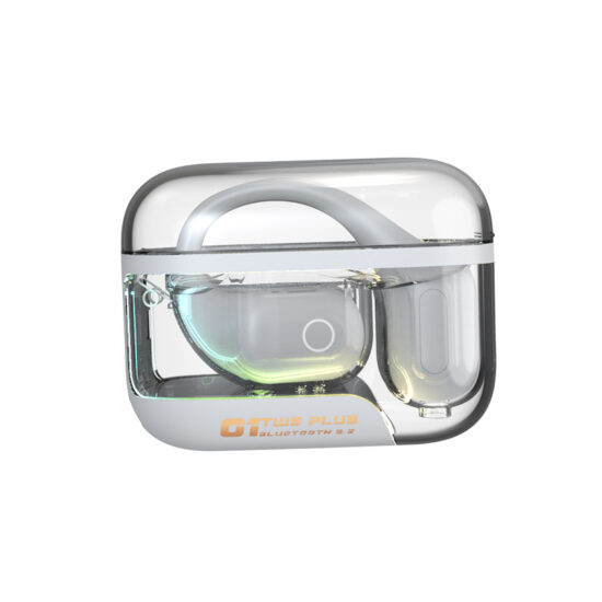 Wireless sport earbuds with colorful LED charging dock