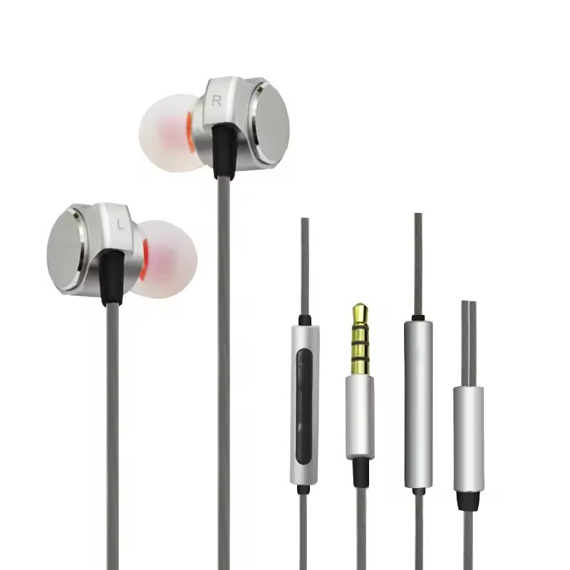Lightweight metal wired in-ear stereo earphones