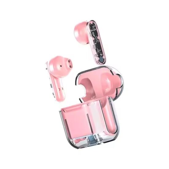 Transparent wireless gaming earbuds with low latency