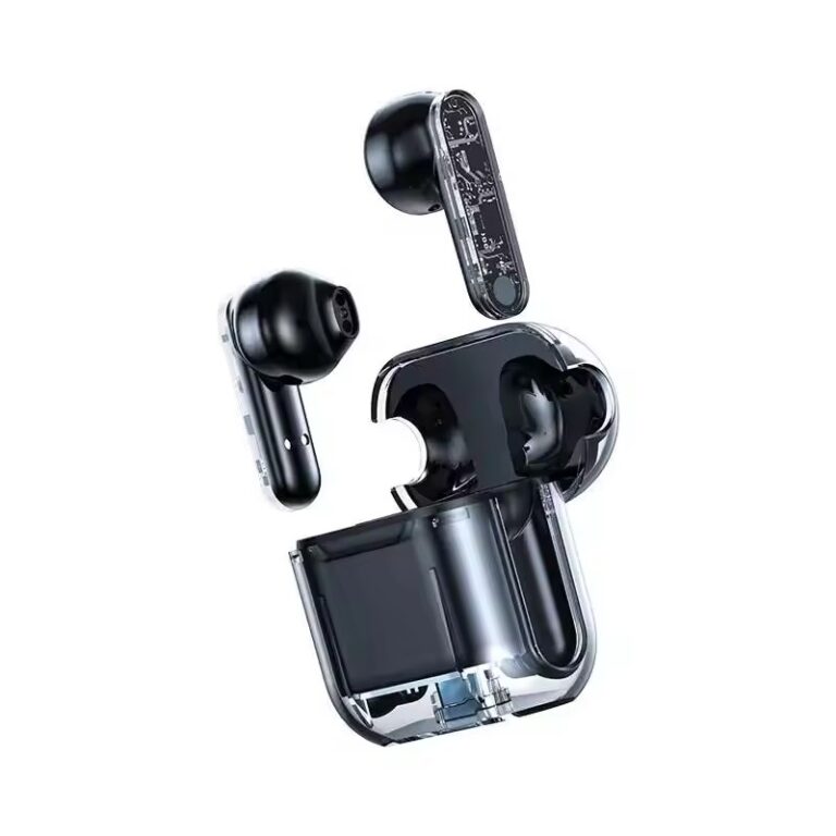 Transparent wireless gaming earbuds with low latency