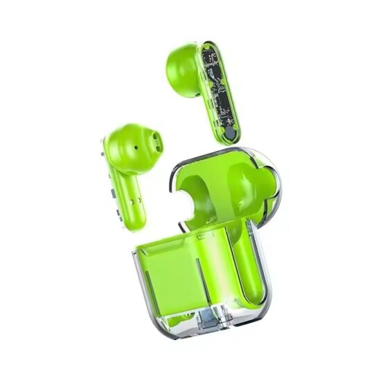 Transparent wireless gaming earbuds with low latency